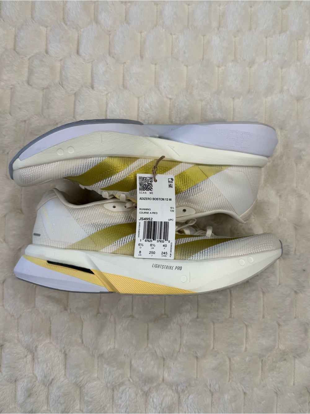 Adidas Adizero Boston 13 Women’s Running Shoes Size 8 - White/Gold